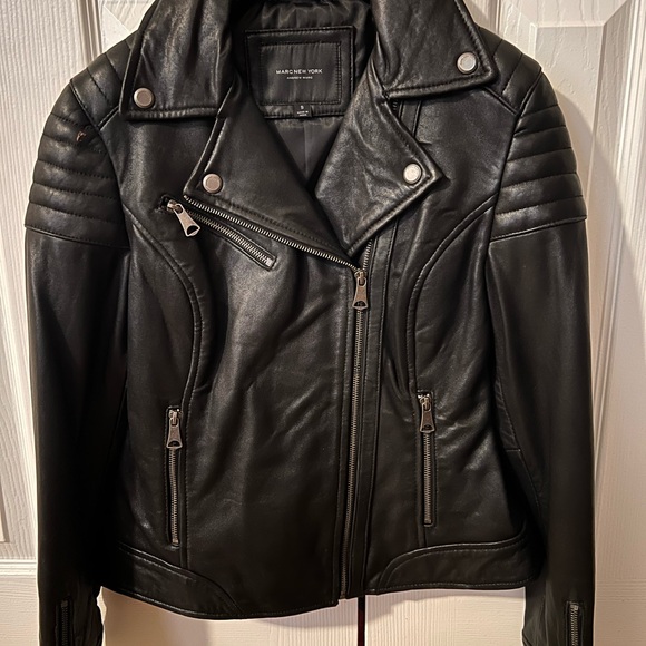 Andrew Marc Jackets & Blazers - Andrew Marc Black Leather Moto Jacket